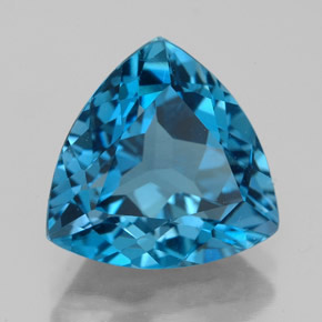 Topaze bleue naturelle trillion, 6,69 ct, VVS