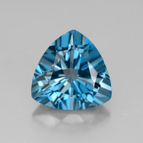 Topaze bleue naturelle trillion, 5,28 ct, VVS