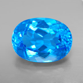 Topaze bleue naturelle coupe ovale, 11,54 ct, VS