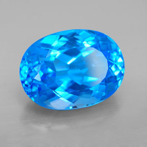 Topaze bleue naturelle coupe ovale, 11,54 ct, VS