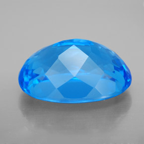Topaze bleue naturelle coupe ovale, 11,54 ct, VS
