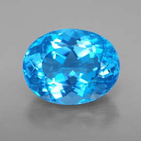 Topaze bleue naturelle coupe ovale, 8,09 ct, VVS