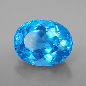 Topaze bleue naturelle coupe ovale, 8,09 ct, VVS
