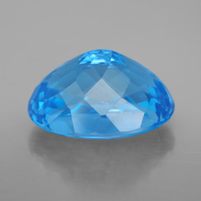 Topaze bleue naturelle coupe ovale, 8,09 ct, VVS