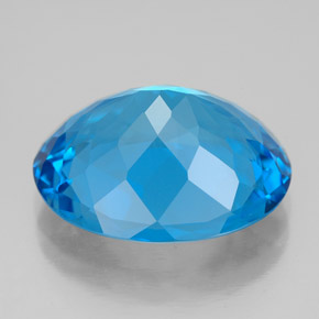 Topaze bleue naturelle coupe ovale, 12,69 ct, VVS