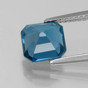 Topaze bleue naturelle taille émeraude, 2,25 ct, VVS-VS