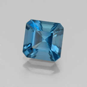 Topaze bleue naturelle taille émeraude, 1,89 ct, VS