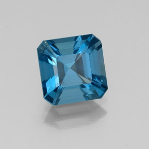 Topaze bleue naturelle taille émeraude, 1,89 ct, VS