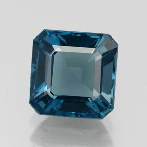 Topaze bleue naturelle taille émeraude, 2,12 ct, VVS