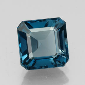 Topaze bleue naturelle taille émeraude, 2,12 ct, VVS