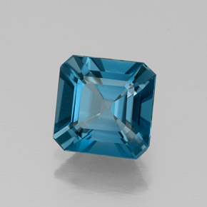 Topaze bleue naturelle taille émeraude, 1,75 ct, VS