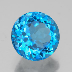 Topaze bleue naturelle coupe roude, 2,49 ct, VVS-VS