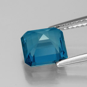 Topaze bleue naturelle taille émeraude, 2,16 ct, VS
