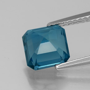 Topaze bleue naturelle taille émeraude, 2,19 ct, VS