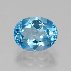 Topaze bleue naturelle coupe ovale, 2,50 ct, VVS-VS