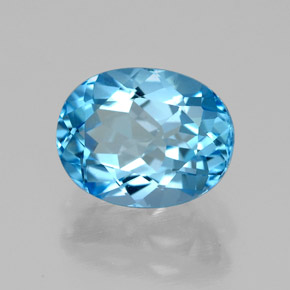 Topaze bleue naturelle coupe ovale, 2,50 ct, VVS-VS