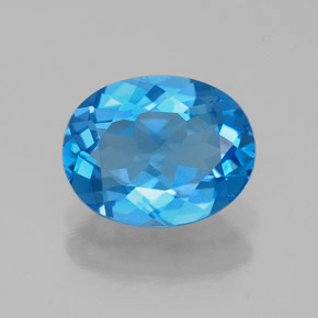 Topaze bleue naturelle coupe ovale, 2,16 ct, VVS