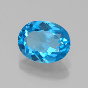 Topaze bleue naturelle coupe ovale, 2,16 ct, VVS