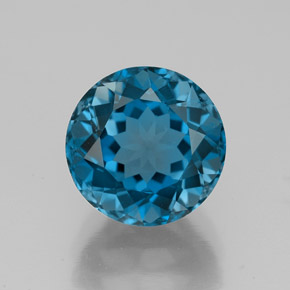 Topaze bleue naturelle coupe roude, 4,06 ct, VS