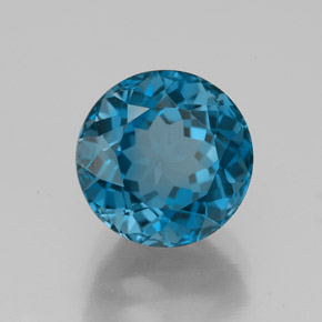 Topaze bleue naturelle coupe roude, 4,06 ct, VS