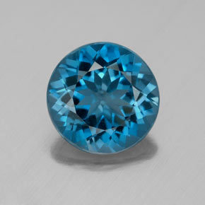 Topaze bleue naturelle coupe roude, 3,01 ct, VVS-VS