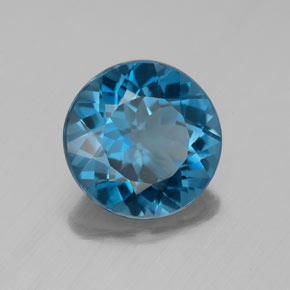 Topaze bleue naturelle coupe roude, 3,01 ct, VVS-VS