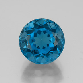 Topaze bleue naturelle coupe roude, 3,97 ct, VS