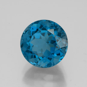 Topaze bleue naturelle coupe roude, 3,97 ct, VS