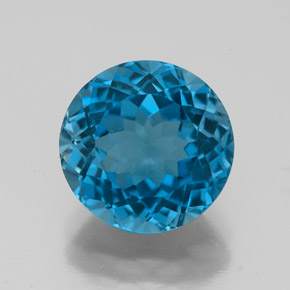 Topaze bleue naturelle coupe roude, 4,85 ct, VS