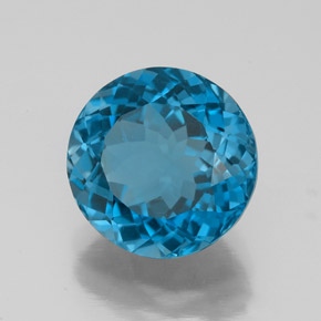 Topaze bleue naturelle coupe roude, 4,85 ct, VS