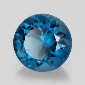 Topaze bleue naturelle coupe roude, 2,58 ct, VS