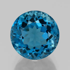 Topaze bleue naturelle coupe roude, 2,88 ct, VVS-VS