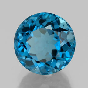Topaze bleue naturelle coupe roude, 2,88 ct, VVS-VS