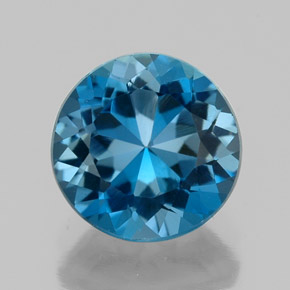 Topaze bleue naturelle coupe roude, 2,14 ct, VVS-VS