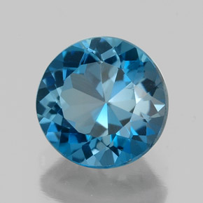 Topaze bleue naturelle coupe roude, 2,14 ct, VVS-VS
