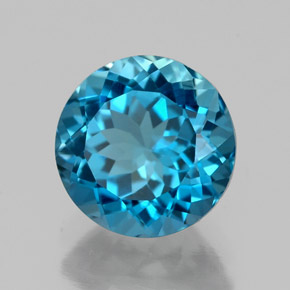 Topaze bleue naturelle coupe roude, 2,35 ct, VVS-VS