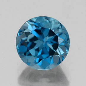 Topaze bleue naturelle coupe roude, 2,78 ct, VS