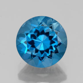Topaze bleue naturelle coupe roude, 2,34 ct, VVS