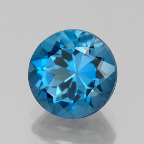 Topaze bleue naturelle coupe roude, 2,34 ct, VVS