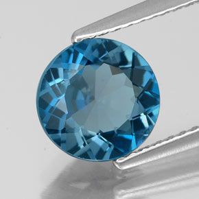 Topaze bleue naturelle coupe roude, 1,95 ct, VS