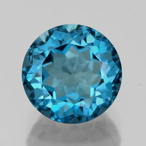 Topaze bleue naturelle coupe roude, 2,48 ct, VS