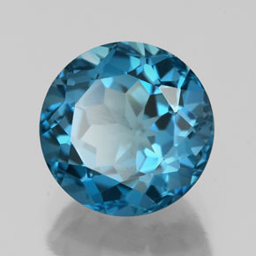 Topaze bleue naturelle coupe roude, 2,48 ct, VS
