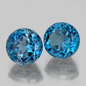 Achetez naturel ct bleue topaze gems, coupe roude, en provenance brésil chez gemselect. en stock, livraison internationale!
