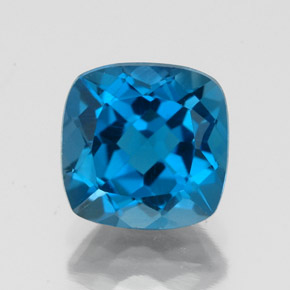 Topaze bleue naturelle coupe coussin, 2,84 ct, VS