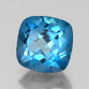 Topaze bleue naturelle coupe coussin, 2,80 ct, VS