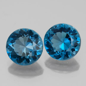 Achetez naturel ct bleue topaze gems, coupe roude, en provenance brésil chez gemselect. en stock, livraison internationale!