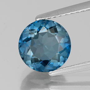 Topaze bleue naturelle coupe roude, 2,52 ct, VVS