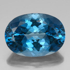 Topaze bleue naturelle coupe ovale, 42,34 ct, VVS