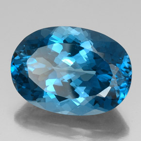 Topaze bleue naturelle coupe ovale, 42,34 ct, VVS