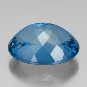 Topaze bleue naturelle coupe ovale, 43,70 ct, VVS
